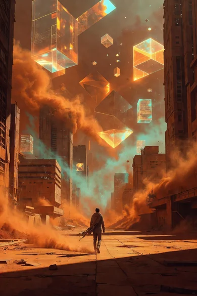 Ilustração gerada por IA inspirada no filme Blade Runner 2049